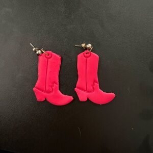 Pink Boot Earrings